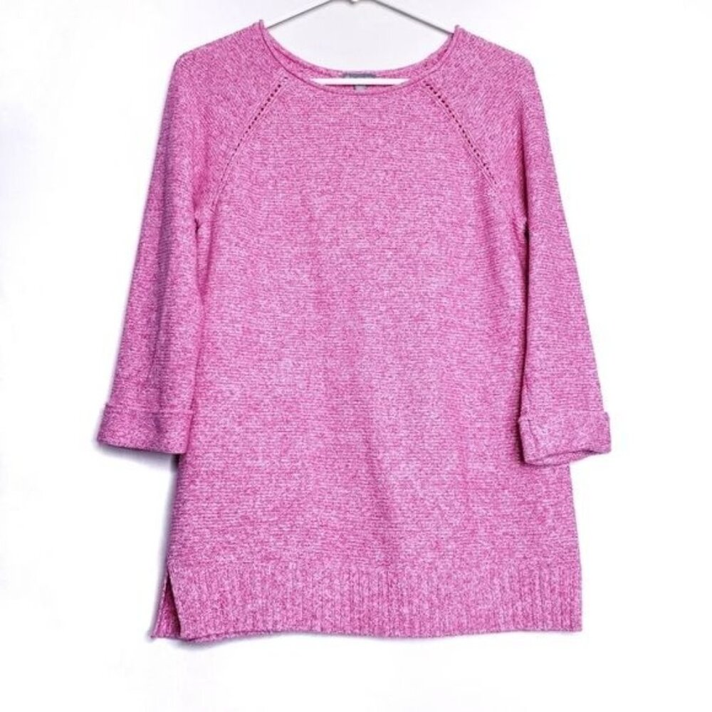 Talbots Pink Heathered 3/4 Sleeve Knit Pullover Sweater Women's Size XS